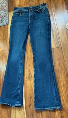 American Eagle Next Level Low-Rise Kick Bootcut Jeans Dark Wash Size 4